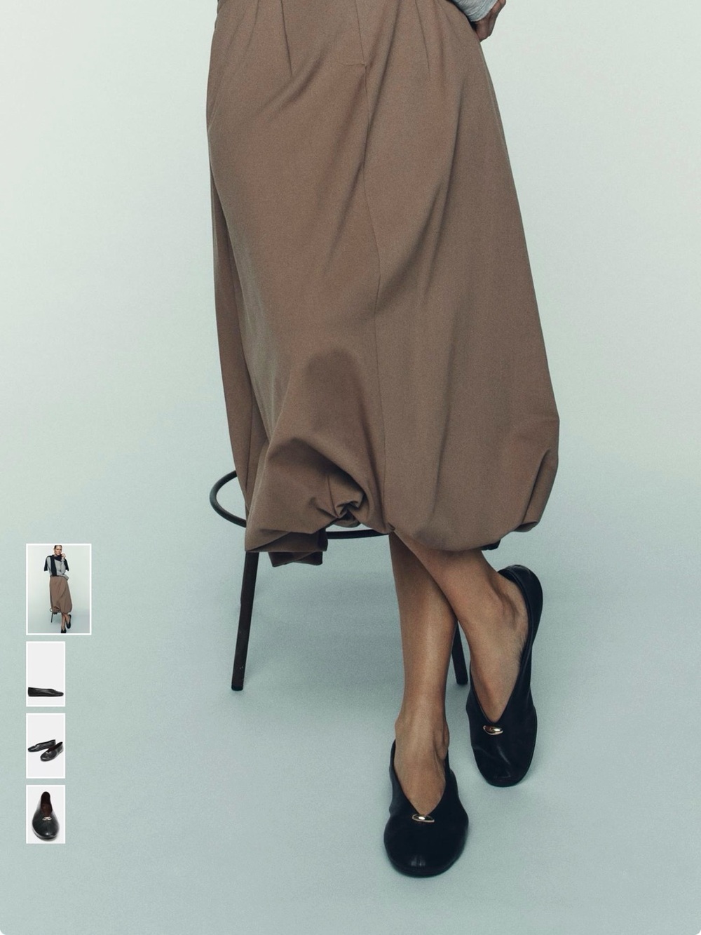 Zara Leather Ballet Flats - Picture 2 of 4